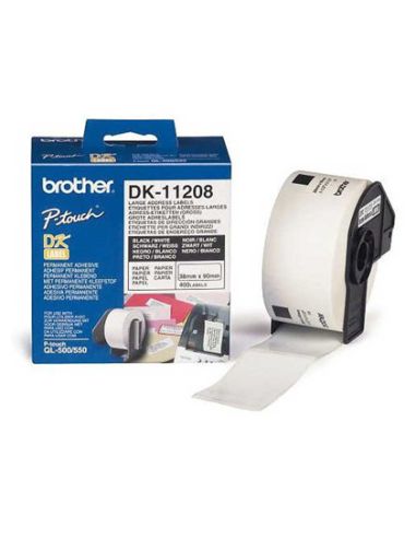 Etiqueta Adhesiva Brother Dk11208 -Tamaño 38X90 Mm Para Impresoras De Etiquetas Ql -400 Etiquetas-