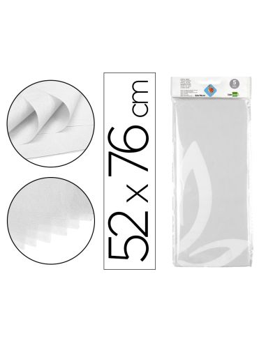 Papel Seda Liderpapel 52X76Cm 18G/M2 Bolsa De 5 Hojas Blanco