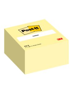 Bloc De Notas Adhesivas Quita Y Pon Post-It 76X76X45 Mm Cubo Color Amarillo 450 Hojas