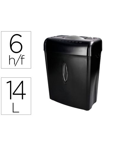Destructora De Documentos Q-Connect Kf17970 Capacidad De Corte 6 H Destruye Grapas Clips Y Tarjetas Papelera 14L