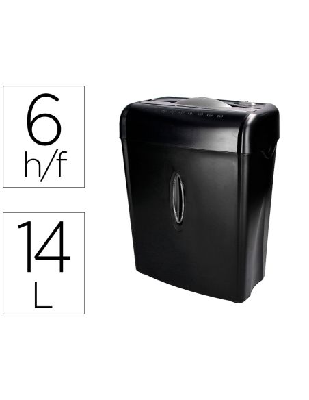 Destructora De Documentos Q-Connect Kf17970 Capacidad De Corte 6 H Destruye Grapas Clips Y Tarjetas Papelera 14L