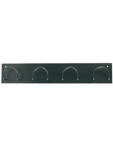 Perchero Metalico 611 Pared 4 Colgadores Color Negro 55X10X5 Cm
