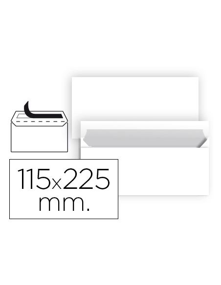 Sobre Liderpapel N 5 Blanco Americano 115X225 Mm Tira De Silicona Paquete De 25 Unidades