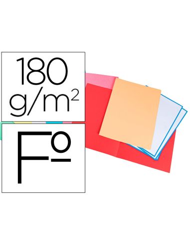 Subcarpeta Cartulina Liderpapel Folio Colores Surtidos Paquete De 25 Unidades Retractiladas