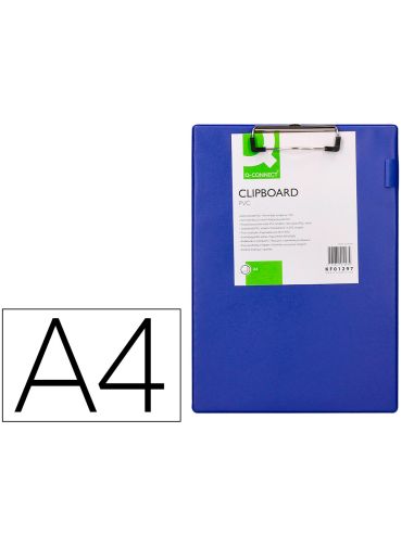 Portanotas Q-Connect Miniclips Pvc Din A4 Azul