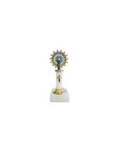Virgen Del Pilar Metal/Alabastro C/Bocel Blanca 14Cm