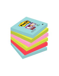 Bloc De Notas Adhesivas Quita Y Pon Post-It Super Sticky 76X76 Mm Con 90 Hojas Pack De 6 Unidades Colores Miami 2