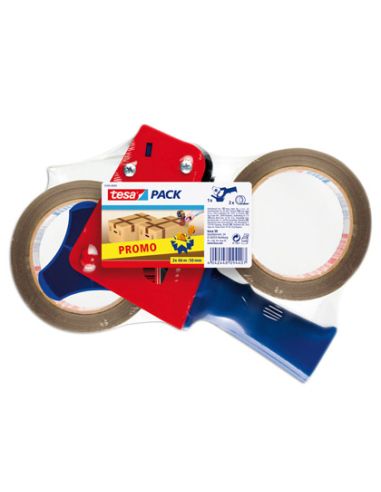 Portarrollo Tesa Para Embalaje Para Rollos De 66Mt X 50Mm 2 Rollos Cinta Marron