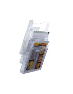Expositor Mural Archivo 2000 De Pared 3 Bandejas Din A4 Transparente 105X235X445 Mm Separadores Moviles Ajustables 2