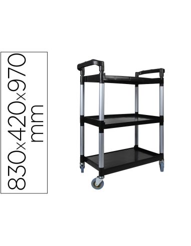 Carro De Servicio Multifuncional Q-Connect 3 Estantes De Polipropileno 830X420X970 Mm|Libreriasalesiana