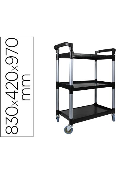 Carro De Servicio Multifuncional Q-Connect 3 Estantes De Polipropileno 830X420X970 Mm|Libreriasalesiana