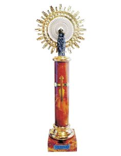 Virgen Del Pilar Metal/Alabastro C/Bocel Marron 30Cm