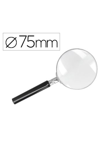 Lupa Q-Connect Cristal Aro Metalico Mango Plastico Negro 75 Mm