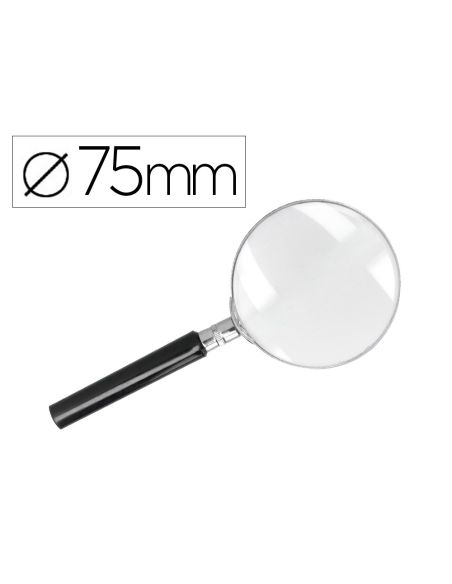 Lupa Q-Connect Cristal Aro Metalico Mango Plastico Negro 75 Mm