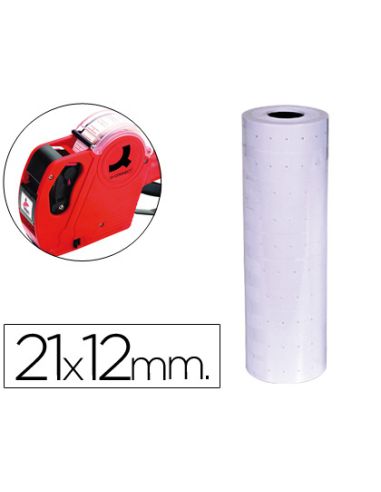 Etiquetas Q-Connect Blanca 21X12 Mm Lisa Rollo 1000 Etiquetas Para Etiquetadora Connect Kf00712