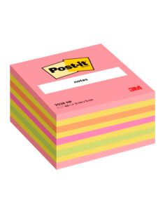Bloc De Notas Adhesivas Quita Y Pon Post-It 76X76 Mm Cubo Color Rosa Neon 450 Hojas