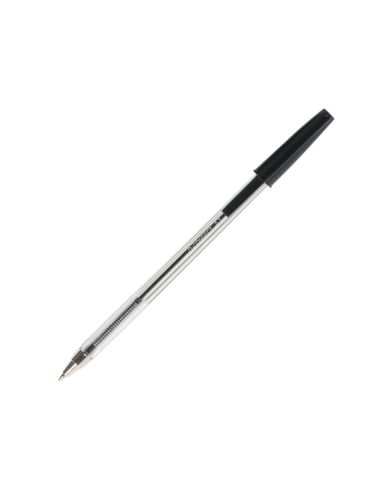 Boligrafo Transparente Q-Connect Negro Medio Kf26040