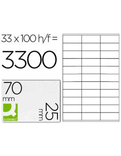 Etiqueta Adhesiva Q-Connect Kf10640 Tamaño 70X25 Mm Fotocopiadora Laser Ink.Jet Caja Con 100 Hojas Din A4