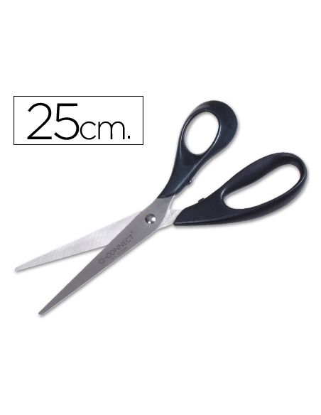 Tijera Oficina Q-Connect Inoxidable 10" 25 Cm Blister