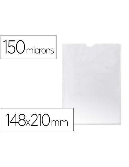 Funda Portadocumento Q-Connect Din A5 150 Micras Pvc Transparente Con Uñero 148X210 Mm