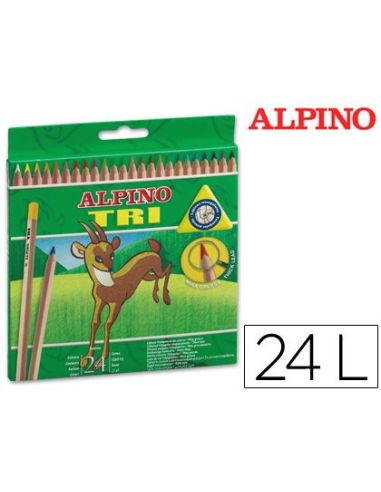 Lapices De Colores Alpino Tri Estuche De 24 Colores Surtidos