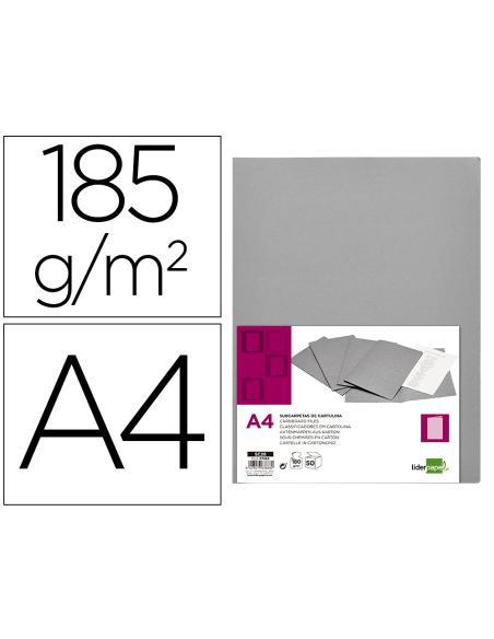 Subcarpeta Liderpapel A4 Gris 180G/M2