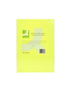 Papel Color Q-Connect Din A4 80Gr Amarillo Neon Paquete De 500 Hojas 2