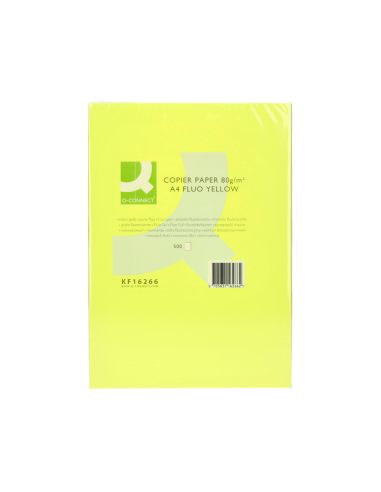 Papel Color Q-Connect Din A4 80Gr Amarillo Neon Paquete De 500 Hojas