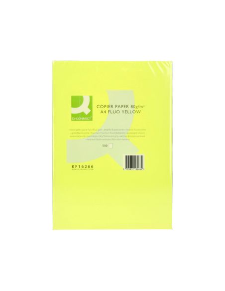 Papel Color Q-Connect Din A4 80Gr Amarillo Neon Paquete De 500 Hojas