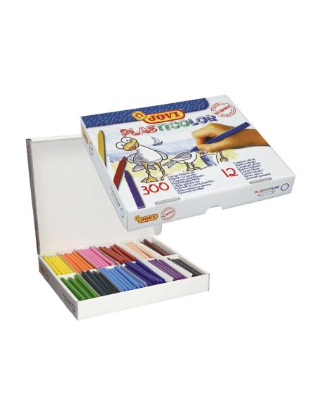 Lapices Cera Jovi Plasticolor Caja De 300 Unidades 25 Colores Surtidos