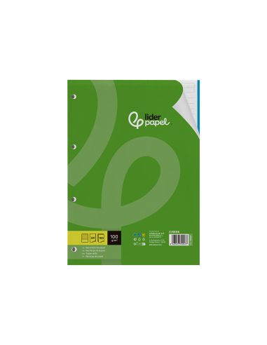 Recambio Liderpapel A4 100 Hojas 100Gr Rayado Horizontal 4 Taladros Bandas De 5 Colores