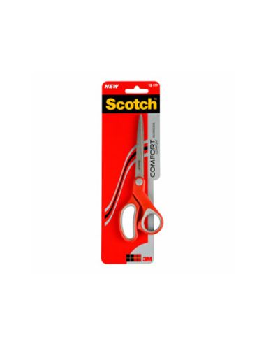 Tijera Oficina Scotch Confort 18 Cm De Acero Inoxidable Mango Ergonomico Ambidiestros