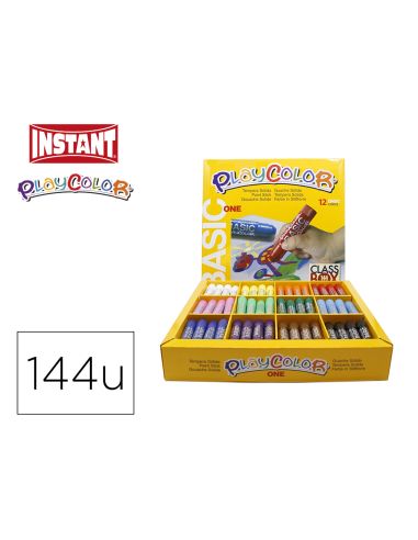 Tempera Solida En Barra Playcolor Escolar Caja De 144 Unidades 12 Colores Surtidos