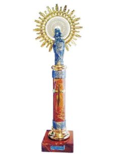 Virgen Del Pilar Bocel + Greca Marron 46Cm