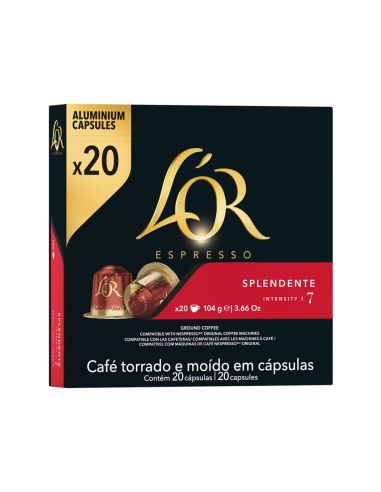 Cafe L'Or Espresso Splendente Fuerza 7 Caja De 20 Unidades Compatible Con Nespresso