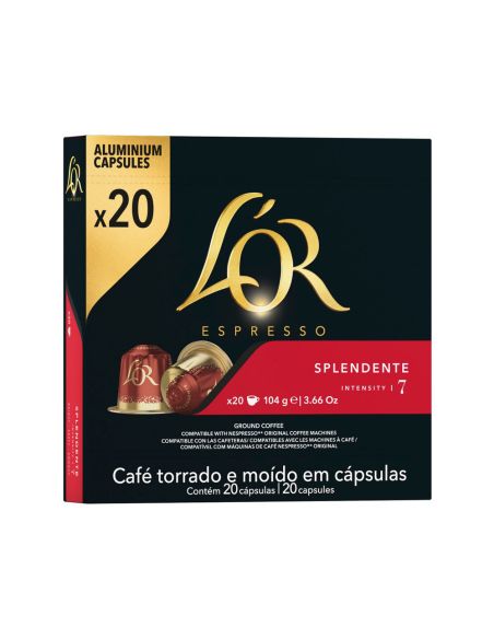 Cafe L'Or Espresso Splendente Fuerza 7 Caja De 20 Unidades Compatible Con Nespresso