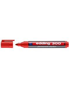 Rotulador Edding Marcador Permanente 300 Rojo Punta Redonda 1,5-3 Mm Recargable 2