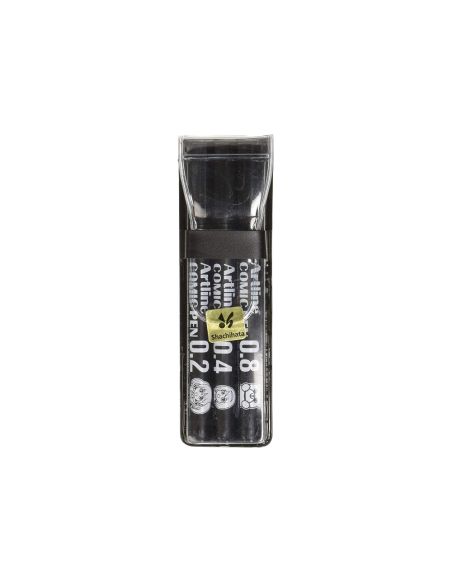 Rotulador Artline Comic Pen Calibrado Micrometrico Negro Bolsa De 3 Uds 0,2 0,4 0,8 Mm