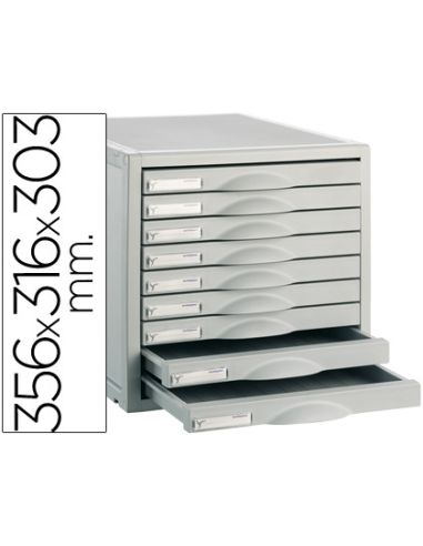 Fichero Cajones De Sobremesa 8409C 356X316X303 Mm 9 Cajones Color Gris