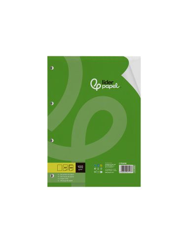 Recambio Liderpapel A4 100 Hojas 100Gr Liso Sin Margen 4 Taladros