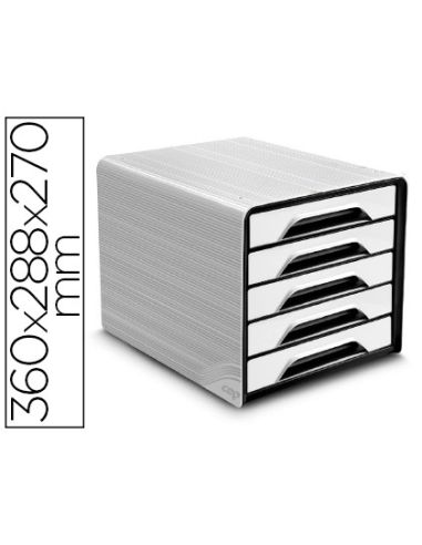 Fichero Cajones De Sobremesa Cep 5 Cajones Blanco/Negro 360X288X270 Mm