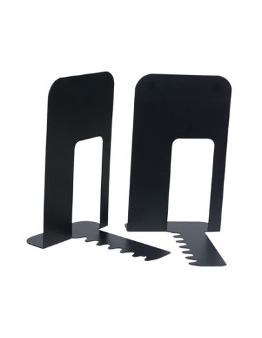 Apoyalibros Metalico Q-Connect Kf00837 Negro Juego De 2 165X127X165Mm