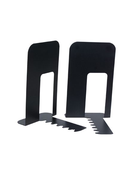 Apoyalibros Metalico Q-Connect Kf00837 Negro Juego De 2 165X127X165Mm