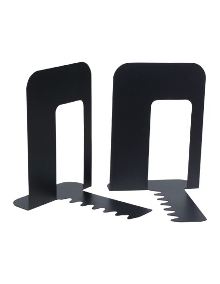 Apoyalibros Metalico Q-Connect Kf00837 Negro Juego De 2 165X127X165Mm