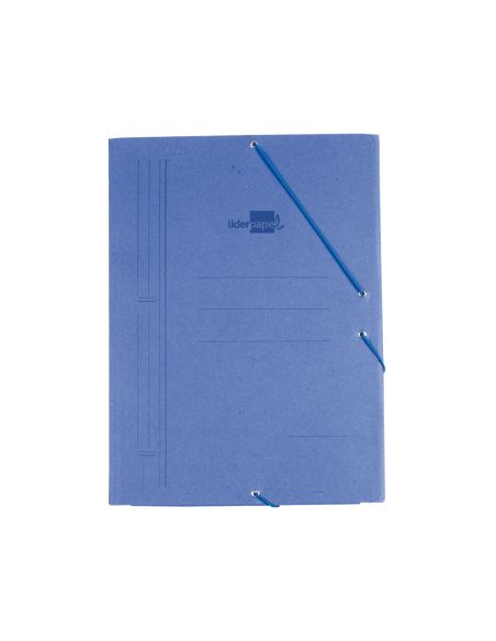 Carpeta Liderpapel Gomas Tres Solapas Carton Prespan A3 Color Azul