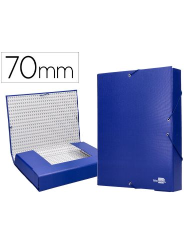 Carpeta Proyectos Liderpapel Folio Lomo 70Mm Carton Forrado Azul