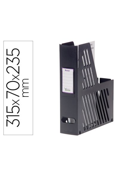 Revistero Boxer Archivo 2000 Cajetin Con Tarjetero Identificador Negro 240X75X315 Mm