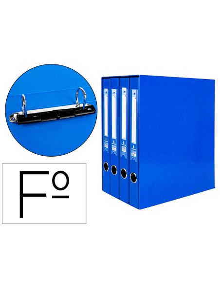 Modulo Liderpapel 4 Archivadores Folio 2 Anillas Mixtas 25Mm Azul|Libreriasalesiana
