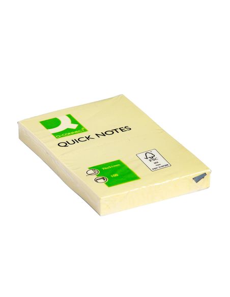 Bloc De Notas Adhesivas Quita Y Pon Q-Connect 51X76 Mm Con 100 Hojas