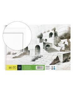 Bloc Dibujo Liderpapel Lineal Espiral 230X325Mm 20 Hojas 180 Gr/M2 Con Recuadro Perforado
